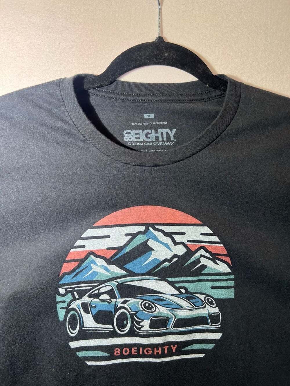80Eighty Porsche GT2 RS Mountain Graphic T-Shirt Black XL - Picture 2 of 2